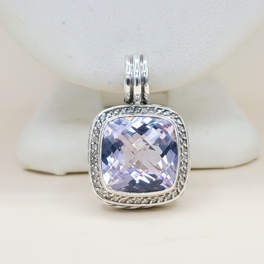 David Yurman Silver and Lavender Necklace